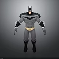 Batman 3D Model Character With Classic Black Cape Gray Suit And Yellow Belt