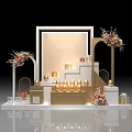 Luxury Sales Office Interior Design With Floral Decorations Staircase Gift Boxes And LOGO Display Area