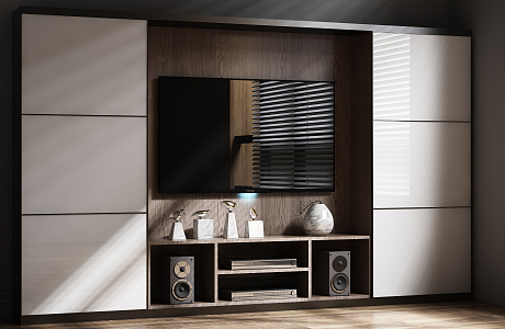 Modern TV Background Cabinet 3d model