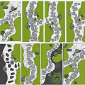 Stepping Stones Garden Path Design With Green Grass And Natural Stone Layouts