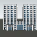 Modern White Office Building With Glass Facade And High Rise Design