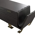 Modern Black Wooden TV Stand With Gold Metal Legs And Storage Cabinets Design