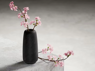 Cherry Blossom Zen Vase Cherry Blossom Pink Cherry Blossom Vase Flower Insert Flower 3d model