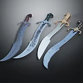 Modern Dagger Sword 3d model