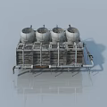Swing Door For Industrial Cooling Tower Equipment With Metal Frame And Fans