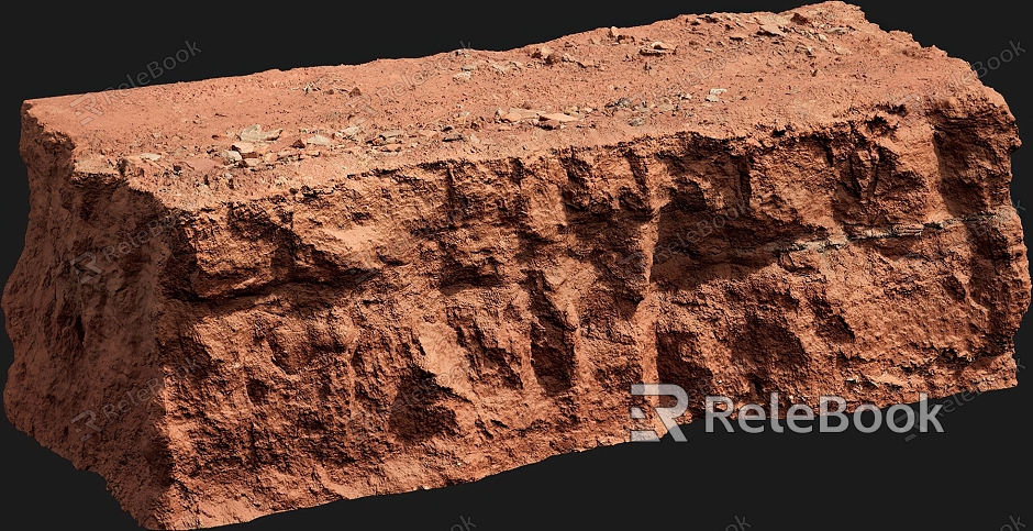 rock topography stone landform soil desert mountain model