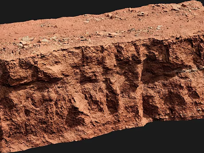 Textured Red Rock Formations and Weathered Wood Logs in Natural Outdoor Setting with Sandy Surfaces 3d model