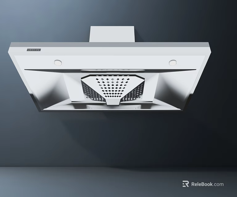 Modern White Kitchen Range Hood With Sleek Design And Efficient Ventilation 3d model 