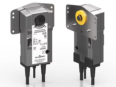 Balluff Industrial Equipment Featuring Metal Structure Mounting Holes Control Knob And Yellow Component 3d model