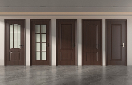 American Style Room Door Wooden Door Entry Door Bedroom Door 3d model