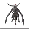 Mysterious Horned Creature Character With Skull Head And Spiked Armor
