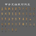 Oracle hieroglyphics ancient script surname oracle bone inscriptions 3d model