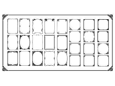 Wall Decor Featuring Various Frames With Different Shapes And Decorative Borders 3d model