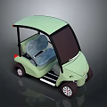 Light Green Small Electric Cart With Canopy Two Seats And Transparent Windshield