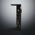 Modern Black Shower System With Rainfall Head Multiple Control Knobs And Handheld Sprayer 3d model