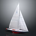 Modern Sailing Cartoon Sailing Small Sailing 3d model