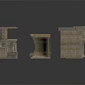 Detailed Ancient Stone Architectural Ruin Components Featuring Columns Platforms And Steps 3d model
