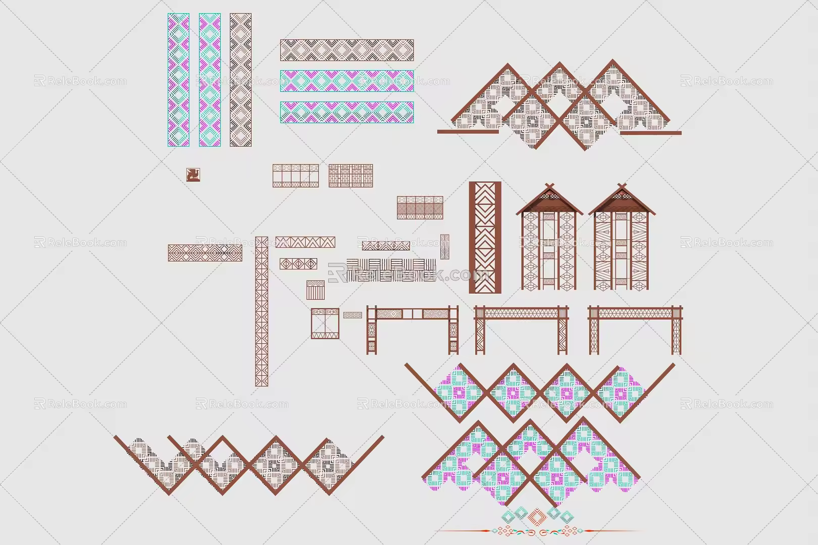 Ethnic Wind Component Hani Elements Ethnic Elements 3d model