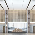 New Chinese Hall Hotel Lobby Hall Reception Desk Reception Sofa 3d model