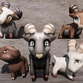 Modern game character lamb 3d model