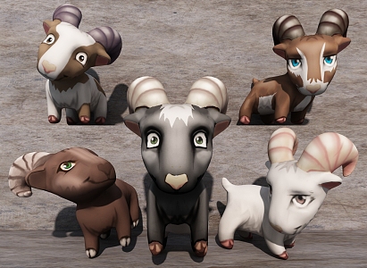 Modern game character lamb 3d model