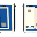 Two Portable Toilet Units With Closed And Open Doors Showing Interior
