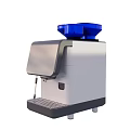 Modern Kitchen Appliance Coffee Machine With White Gray Body And Blue Components
