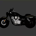 Black Modern Motorcycle With Shiny Metallic Engine Leather Seat And Stylish Wheels