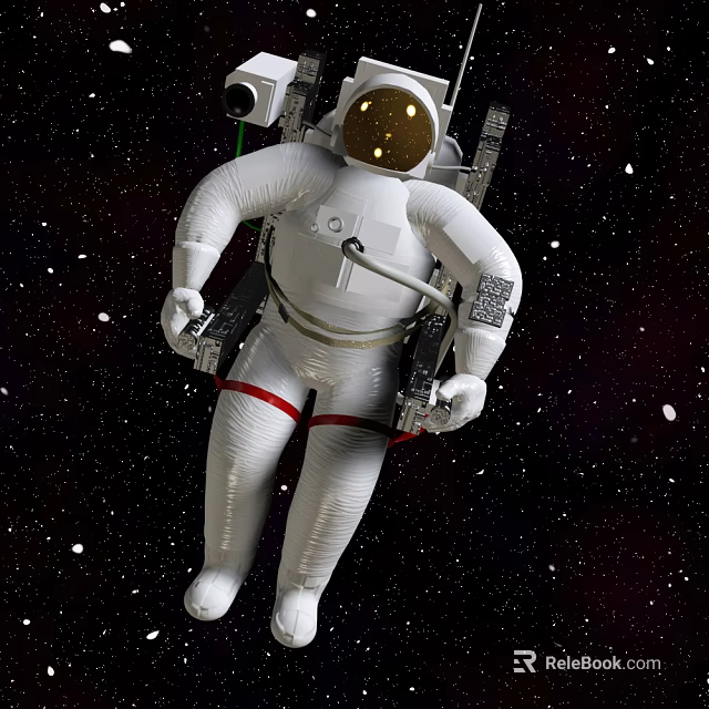 Astronaut in Spacesuit Floating in Outer Space With Stars and Cosmic Background 3d model 