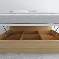 Modern Wooden Double Bed with Built in Storage Drawers for Bedroom Organization