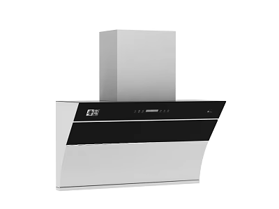 Modern Kitchen Range Hood With Sleek Stainless Steel Body And Black Silver Panel 3d model