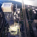 Modern Urban Aerial Planning Featuring High Rise Buildings Road Networks And Green Spaces