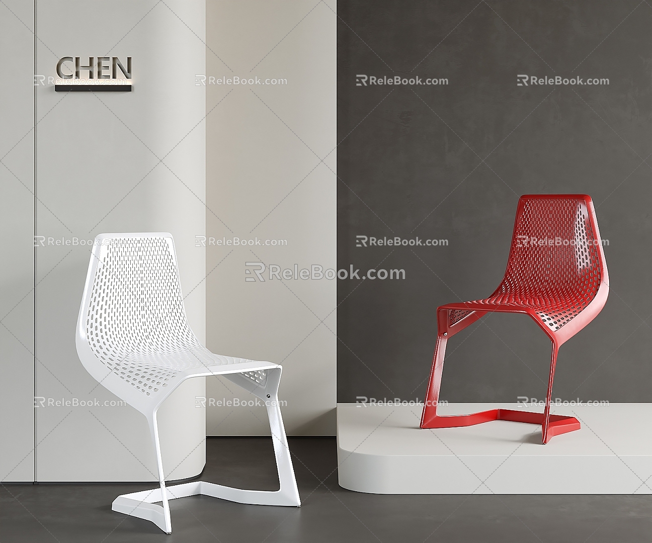 Acrylic single chair shaped single chair 3d model