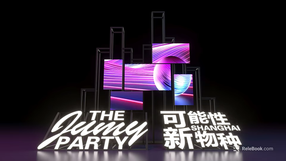 Jamy Party Shanghai Photo Check-in Spot With Vibrant Light Displays And New Species 3d model 