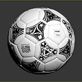 Adidas Soccer Ball With White Surface And Black Geometric Patterns And Logo