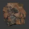 Natural Stone Block With Rough Surface And Multi Colored Natural Textures 3d model