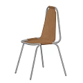 Modern Dining Chair With Wooden Seat Backrest And Metal Frame For Home Kitchen