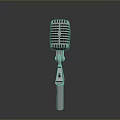 Vintage Retro Microphone With Metal Stand And Grille Head Classic Design For Home Use