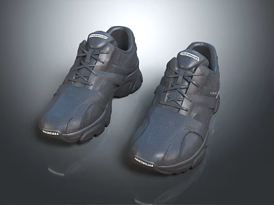 Adidas Black Athletic Shoes With Textured Upper And Lace Up Design 3d model