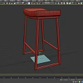 Sleek Bar Stool With White Seat Cushion And Brown Metal Frame Design