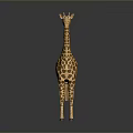 Lifelike 3D Giraffe Model For Home Decoration With Brown Spots And Yellow Body