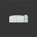 Scenic View of Classical Light Green Building with Arched Windows Dome and Steps