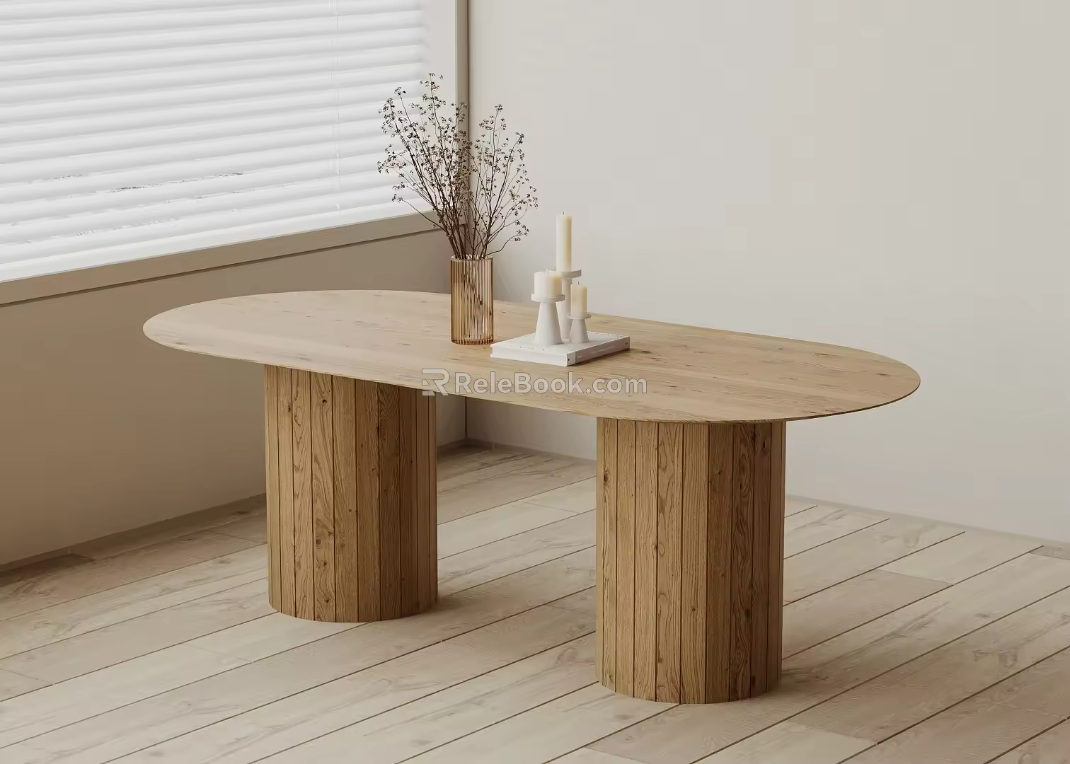 Modern Dining Table Log Dining Table 3d model