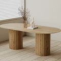 Modern Dining Table Log Dining Table 3d model