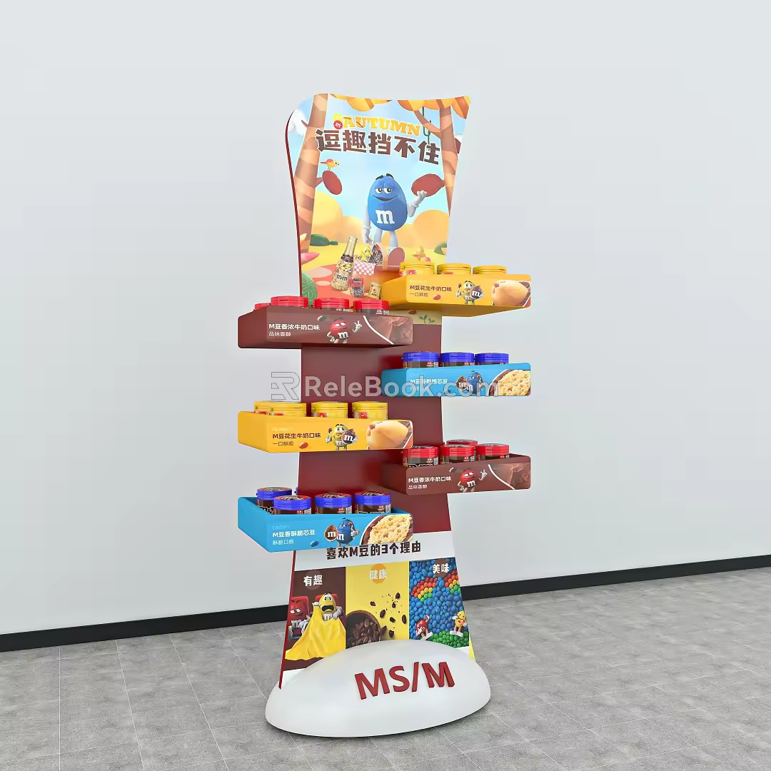 Shelf Custom Rack Snack Display Rack Snack Display Rack Product Rack M Bean Jewelry Rack Vertical Display Rack Hook Shopping Mall Wall Shelf 3d model