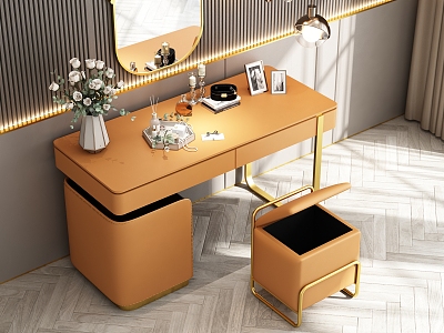 Light Luxury Dressing Table Flip Stool model