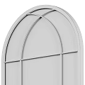 Modern Arch Shaped Mirrors With Gold And Black Metal Frames And Grid Design