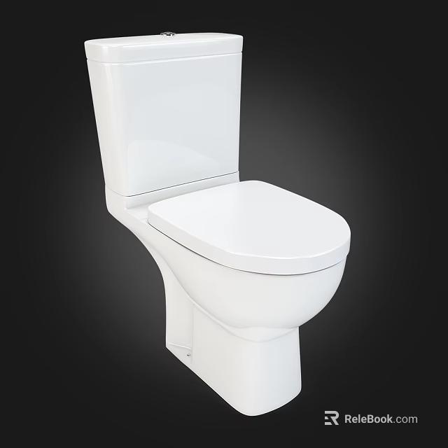 Modern White Ceramic Toilet with Sleek Contemporary Design and Clean Lines 3d model 