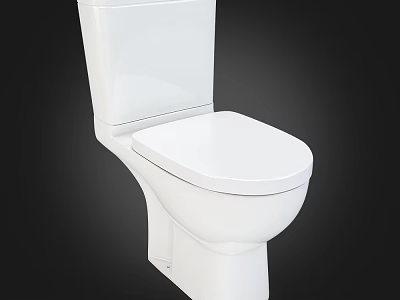 Modern White Ceramic Toilet with Sleek Contemporary Design and Clean Lines 3d model