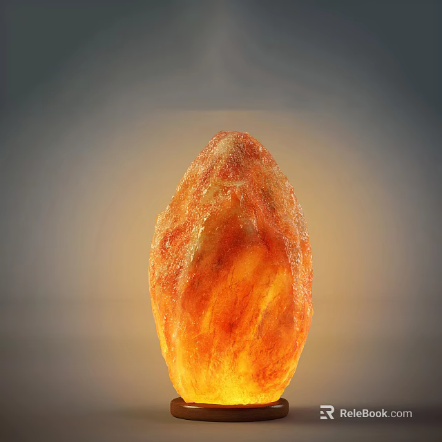 Unique Shaped Table Lamp Orange Himalayan Salt Crystal like Glowing Design for Home Decor 3d model 